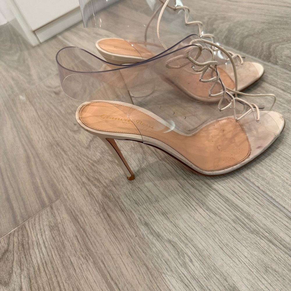 Gianvito Rossi clear lace up shoes